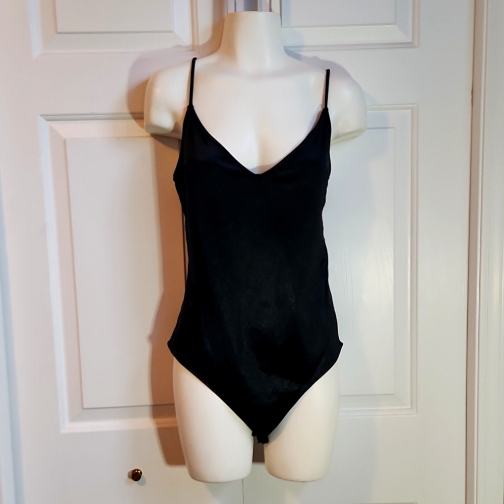Topshop Satin-look bodysuit size 10